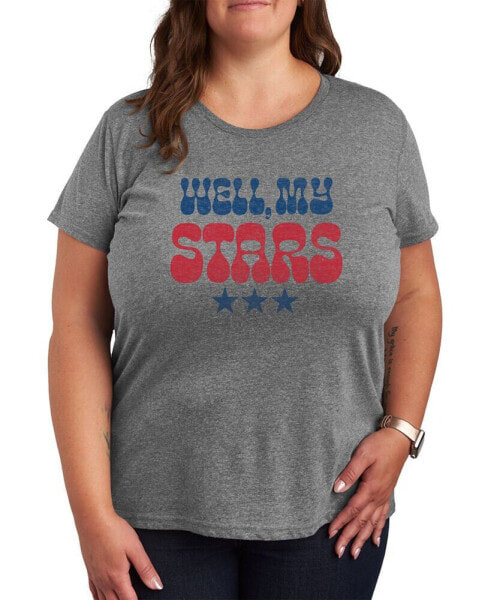 Футболка Air Waves Моя новая звёздная авангард-футболка для пышных размеров