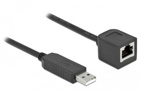 Кабель соединительный Serial с чипсетом FTDI USB 2.0 Тип-А мужской - RS-232 RJ45 женский 2 м черный - черный 2 м USB Тип-А - Мужской - Женский - Прямой