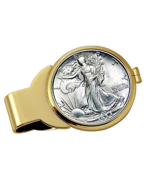 Men's Silver Walking Liberty Half Dollar Coin Money Clip