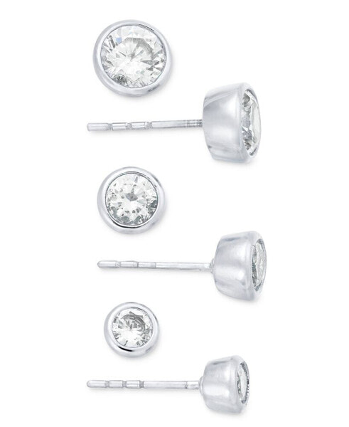 3-Pc. Set Cubic Zirconia Stud Earrings, Created for Macy's
