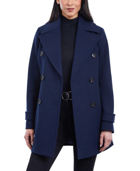 Women's Double-Breasted Wool Blend Coat