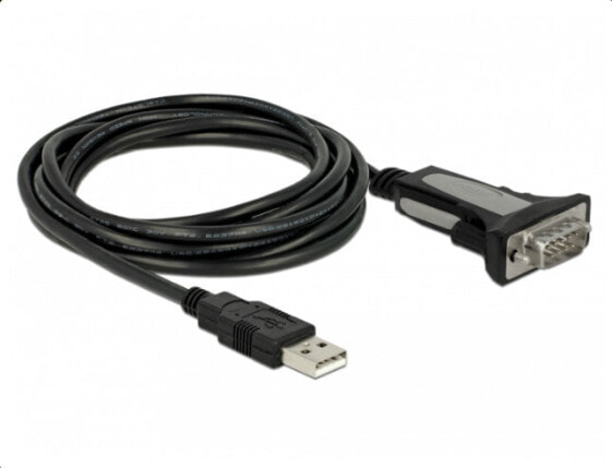 Delock 65962 - Black - 3 m - USB Type-A - DB-9 - Male - Male