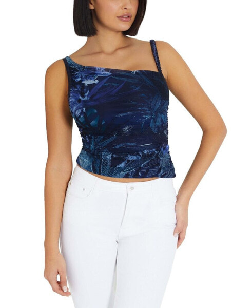 Women's Dinah Printed Asymmetric Sleeveless Top