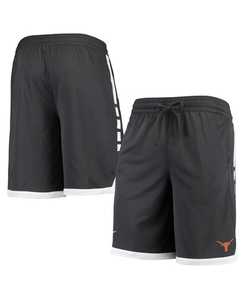 Men's Anthracite Texas Longhorns School Logo Elite Stripe Performance Shorts