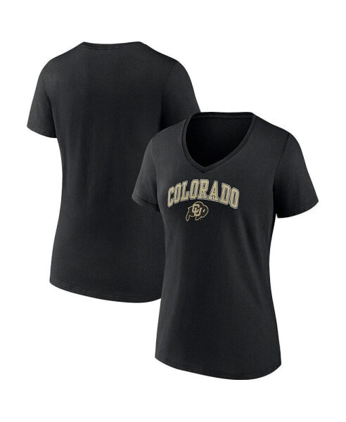 Women's Black Colorado Buffaloes Evergreen Campus V-Neck T-shirt