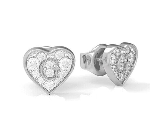 Heart earrings with crystals UBE79072