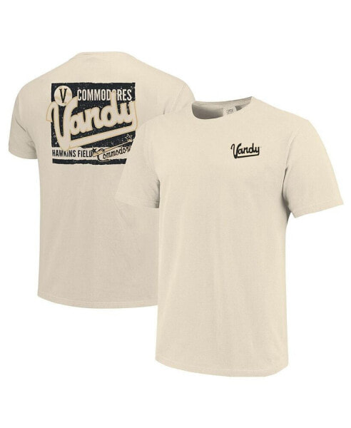 Men's Cream Distressed Vanderbilt Commodores Baseball Throwback Comfort Color T-Shirt