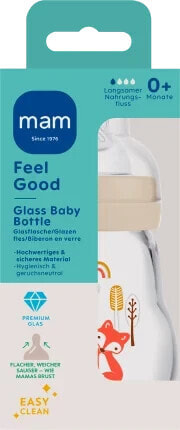 Babyflasche aus Glas Feel Good matt, creme, von Geburt an, 170 ml, 1 St