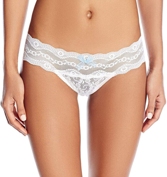 B.tempt'd by Wacoal Women's 182021 Lace Kiss Thong Panty White Underwear Size M