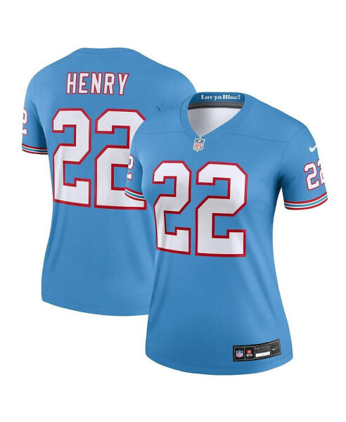 Women's Derrick Henry Light Blue Tennessee Titans Oilers Throwback Legend Jersey