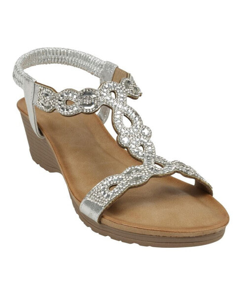 Women's Damaris Embellished Slingback Wedge Sandals