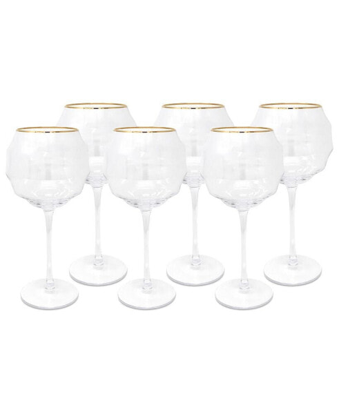 Rippled Wine Glasses, Set of 6