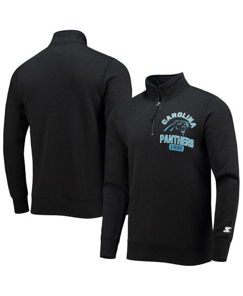 Men's Black Carolina Panthers Heisman Quarter-Zip Jacket