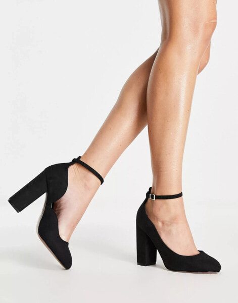 ASOS DESIGN Placid high block heels in black