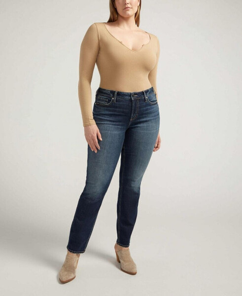 Plus Size Suki Mid Rise Straight Luxe Stretch Jeans