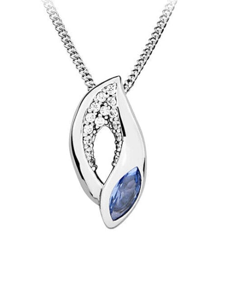 Silver pendant with zircons and topaz SVLP0652SH8M300