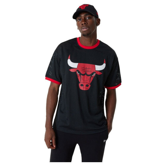 Футболка мужская New Era NBA Team Logo Mesh Chicago Bulls - Оверсайз Тишерт