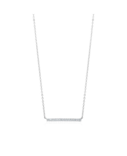 5A Cubic Zirconia Horizontal Bar Necklace