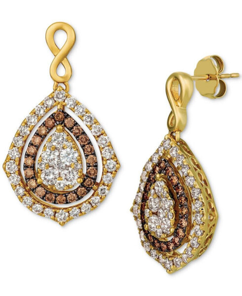 Nude Diamonds® & Chocolate Diamonds® Fancy Drop Earrings (2-1/2 ct. t.w.) in 14k Rose, Yellow or White Gold