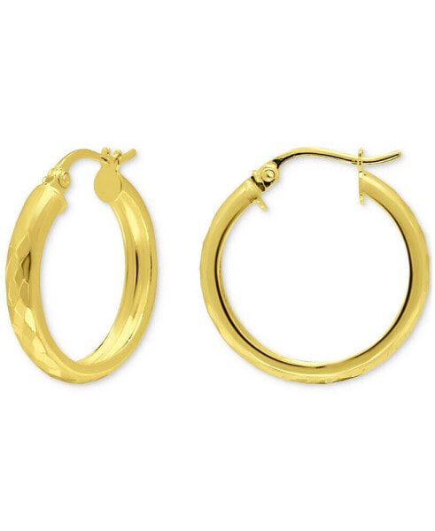 Textured Small Hoop Earrings in 18k Gold-Plated Sterling Silver, 20mm, Created for Macy's