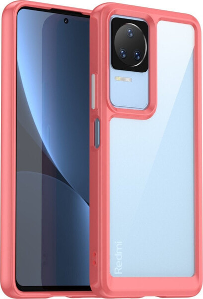 Hurtel OUTER SPACE CASE ETUI DO XIAOMI POCO F4 5G POKROWIEC Z ELASTYCZNĄ RAMKĄ CZERWONE