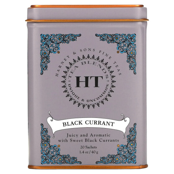 Чай чёрный пакетированный Harney & Sons HT Tea Blends, Черная смородина, 20 пакетиков, 40 г