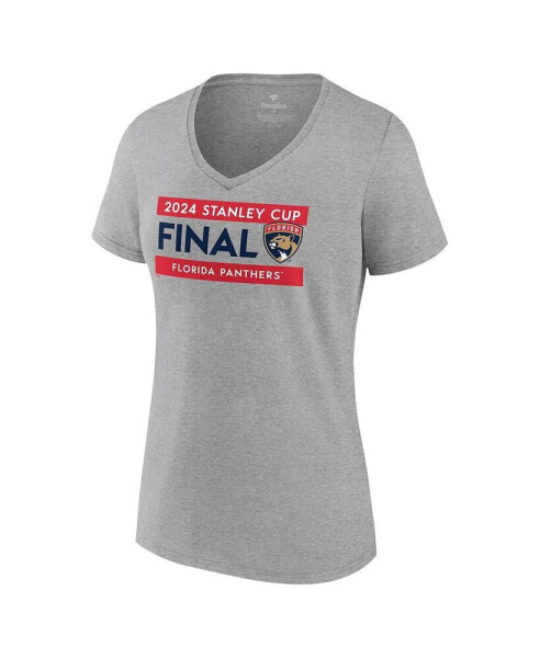 Women's Steel Florida Panthers 2024 Stanley Cup Final Roster V-Neck T-Shirt
