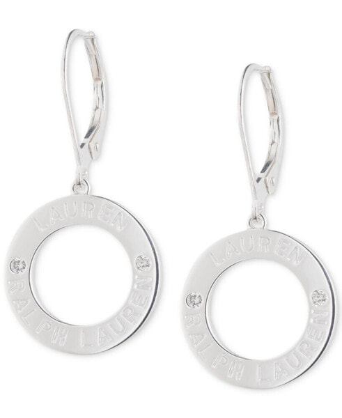 Diamond Circle Logo Drop Earrings (1/20 ct. t.w.) in Sterling Silver