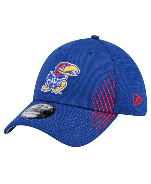Men's Royal Kansas Jayhawks Active Slash Sides 39Thirty Flex Hat