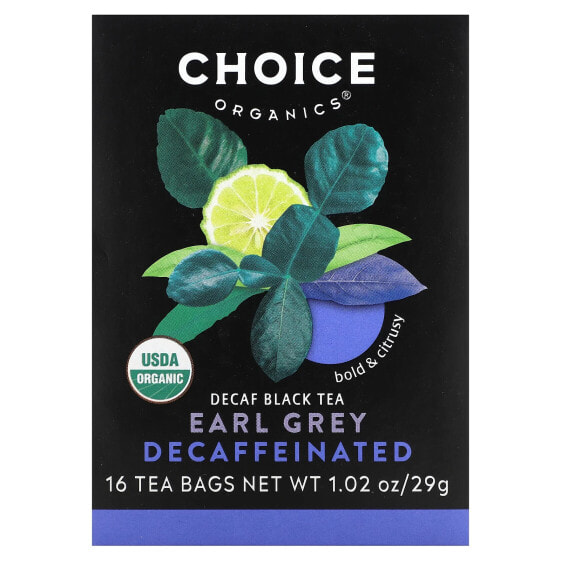 Decaf Black Tea, Earl Grey, 16 Tea Bags, 1.02 oz (29 g)