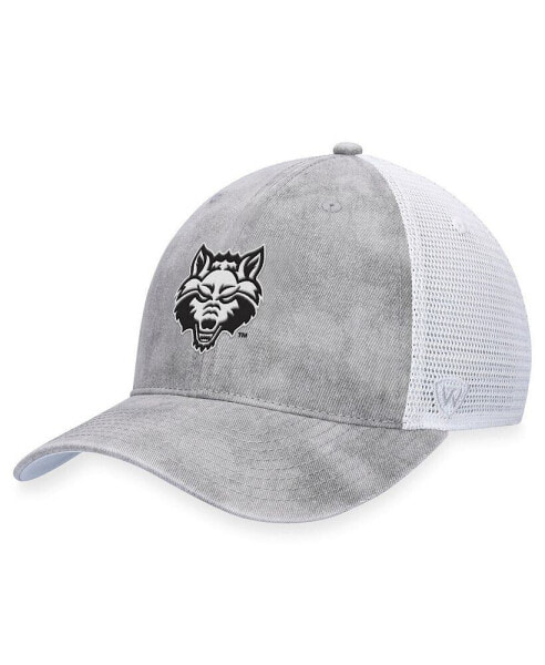Men's Gray, White Arkansas State Red Wolves Slate Trucker Adjustable Hat