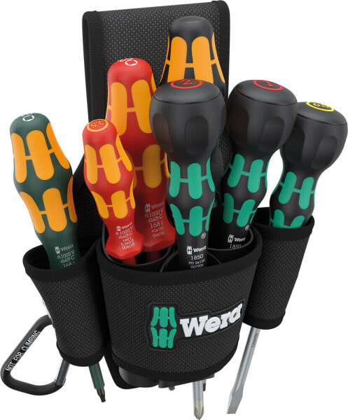 Wera 9622 Schraubendreher-Satz in Gürteltasche Set 3, 7 tlg. mit 3x Ball-Grip