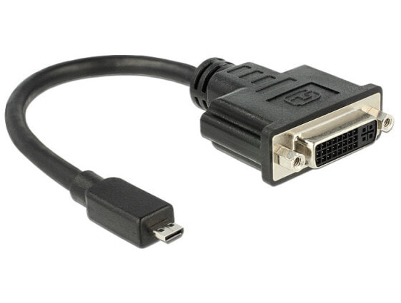 Delock 65563 - 0.2 m - DVI-D - Micro-HDMI - Female - Male - Black