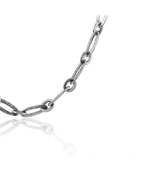 Sterling Silver Polished Oval Link Chain Necklace-17 or 20 Inches