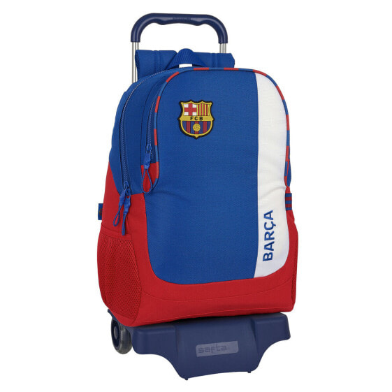 Школьный рюкзак F.C. Barcelona с колесиками Синий Тёмно-бордовый 32 x 44 x 16 см