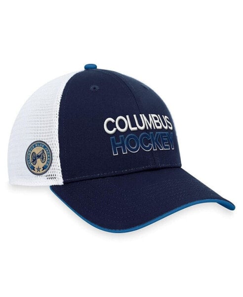 Men's Navy Columbus Blue Jackets Authentic Pro Alternate Jersey Trucker Adjustable Hat