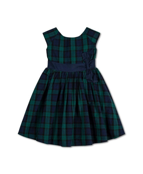 Little Girls Cap Sleeve Party Dress with Bow Sash