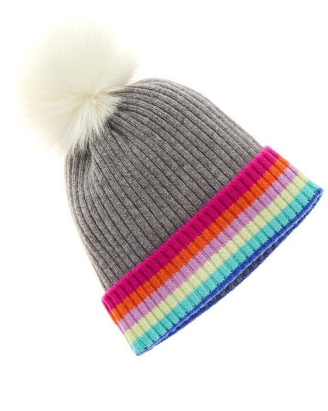 Головной убор Женский Cashmere Hat Hannah Rose Rainbow Tipped серый