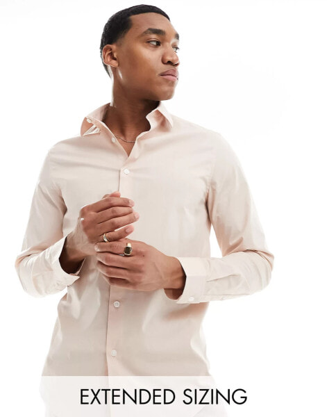 ASOS DESIGN regular fit shirt in light pink