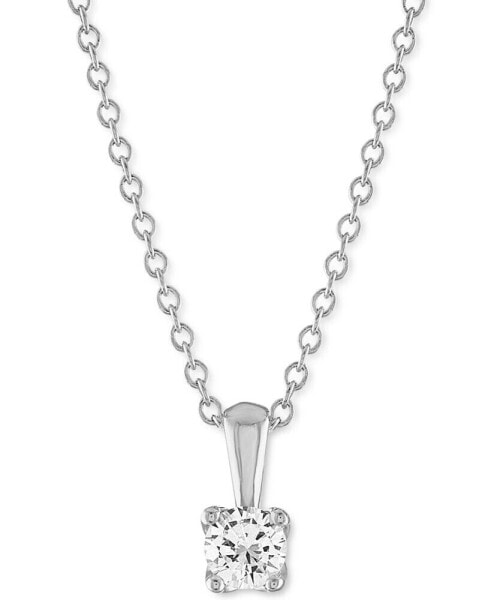 Certified Diamond 18" Pendant Necklace (1/3 ct. t.w.) in 14k White Gold featuring diamonds with the De Beers Code of Origin, Created for Macy's
