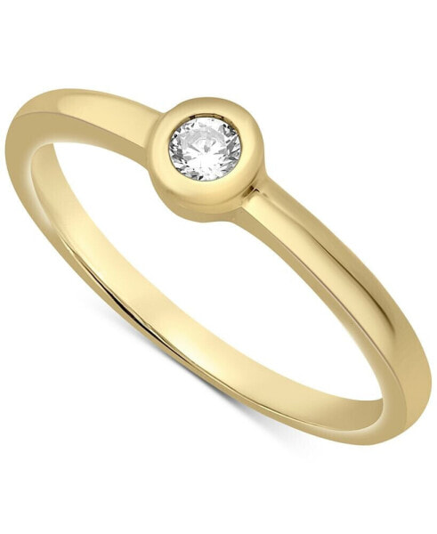 Certified Diamond Bezel Ring (1/10 ct. t.w.) in 14k Gold, Created for Macy's