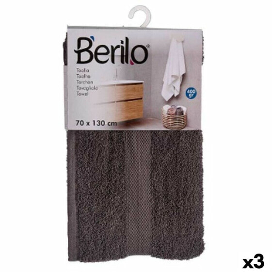 Банные полотенца серого цвета 70 x 130 cm (3 шт) Berilo