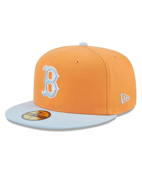 Men's Orange/Light Blue Boston Red Sox Spring Color Basic Two-Tone 59Fifty Fitted Hat