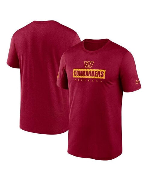 Men's Burgundy Washington Commanders Sideline Legend Performance T-Shirt