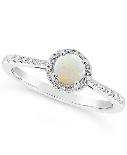 Opal (1/3 ct. t.w.) and Diamond Accent Ring in Sterling Silver