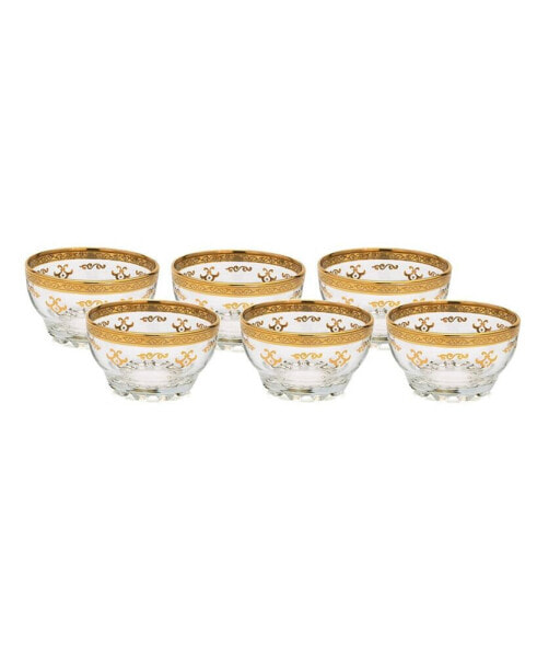 Set of 6 Dessert Bowls with Rich Design