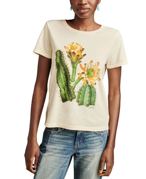 Women's Cotton Watercolor Cactus Classic T-Shirt