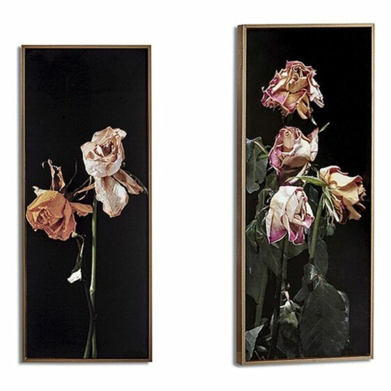 Картина с цветами Gift Decor - Позолоченный Цветы Чёрный ДСП (21,2 x 2 x 51,2 см)