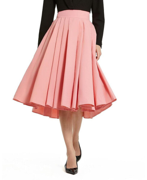 Women's Faille High Waisted Midi Skirt