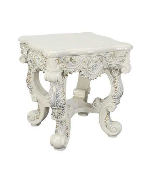 Adara End Table Antique White Finish